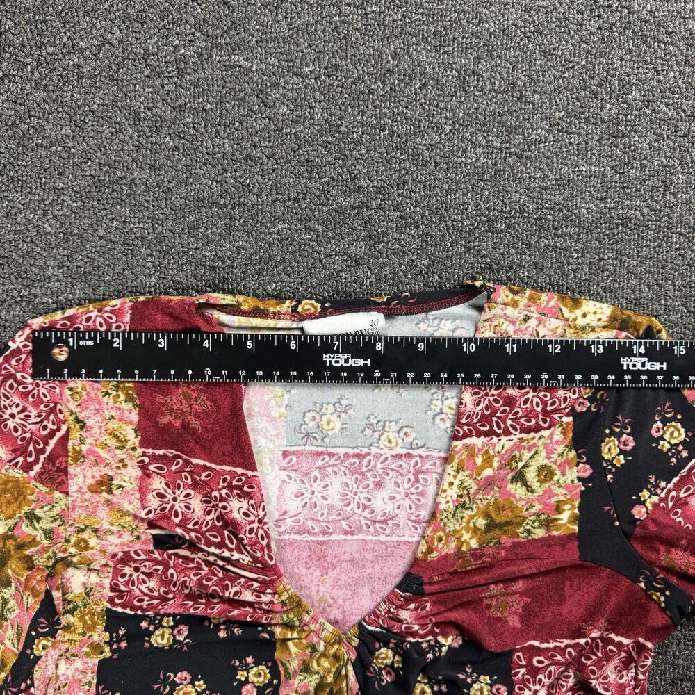Vintage 90s Y2K Patchwork Bell Sleeve Top Sz Small Whimsigoth Fairy Grunge Boho - Picture 4 of 12